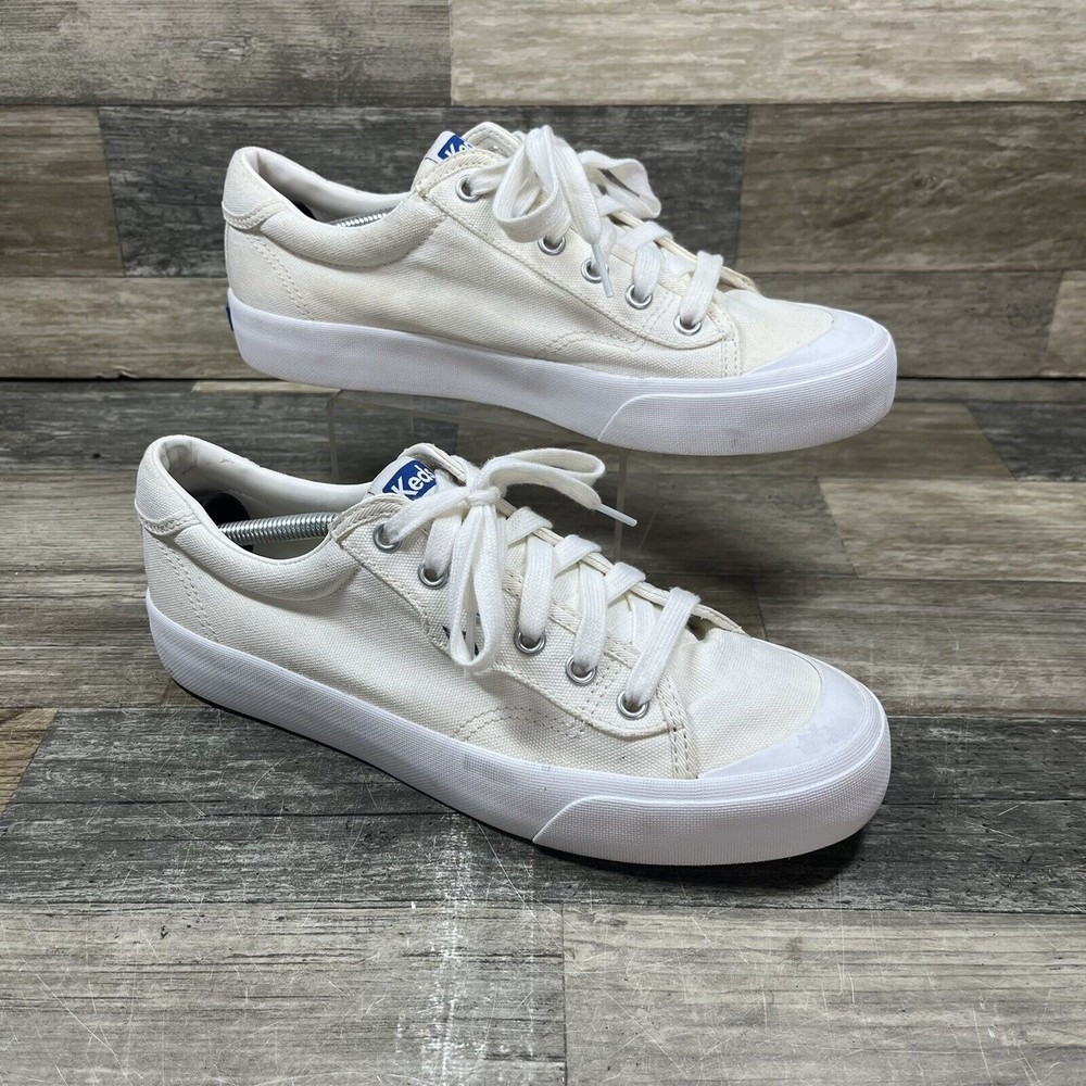 Keds Crew Kick 75 Sneakers Shoes Cream White Canvas Women's Size 9 EUC